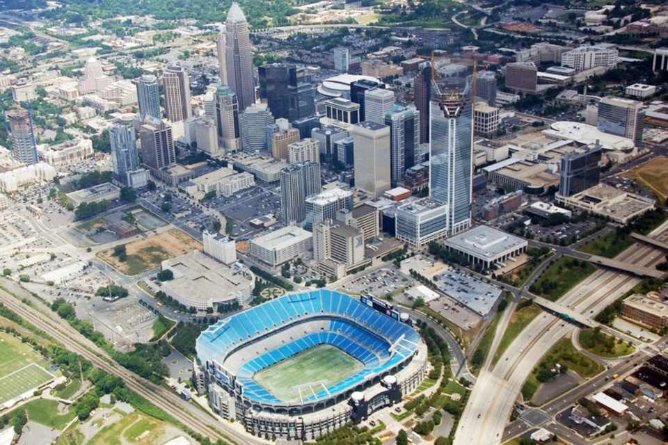 Central Charlotte aerial view.