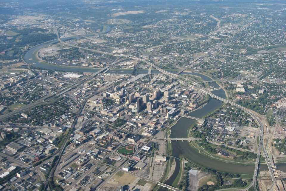 Dayton, Ohio aerial view.