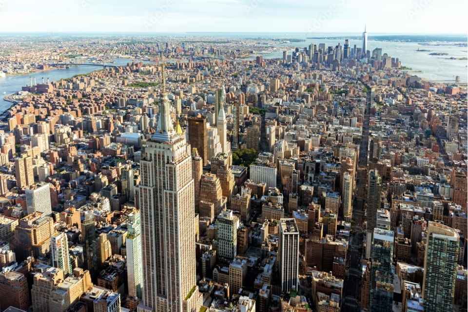 Manhattan aerial view.