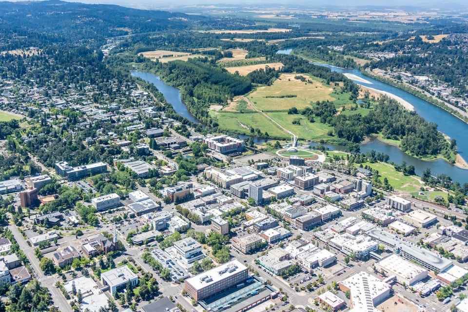 Salem Eugene aerial view.