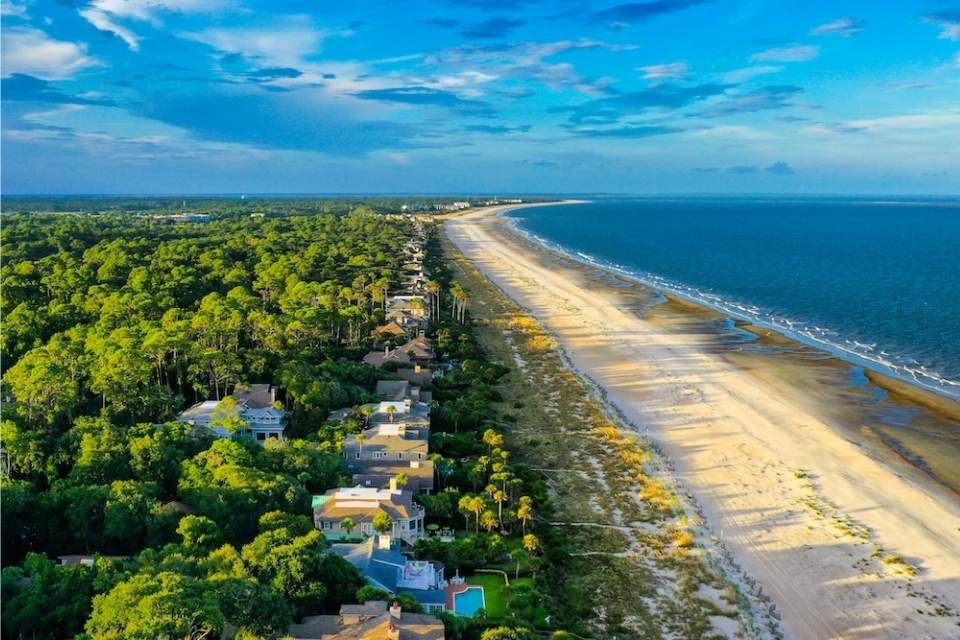 Savannah Hilton Head aerial view.
