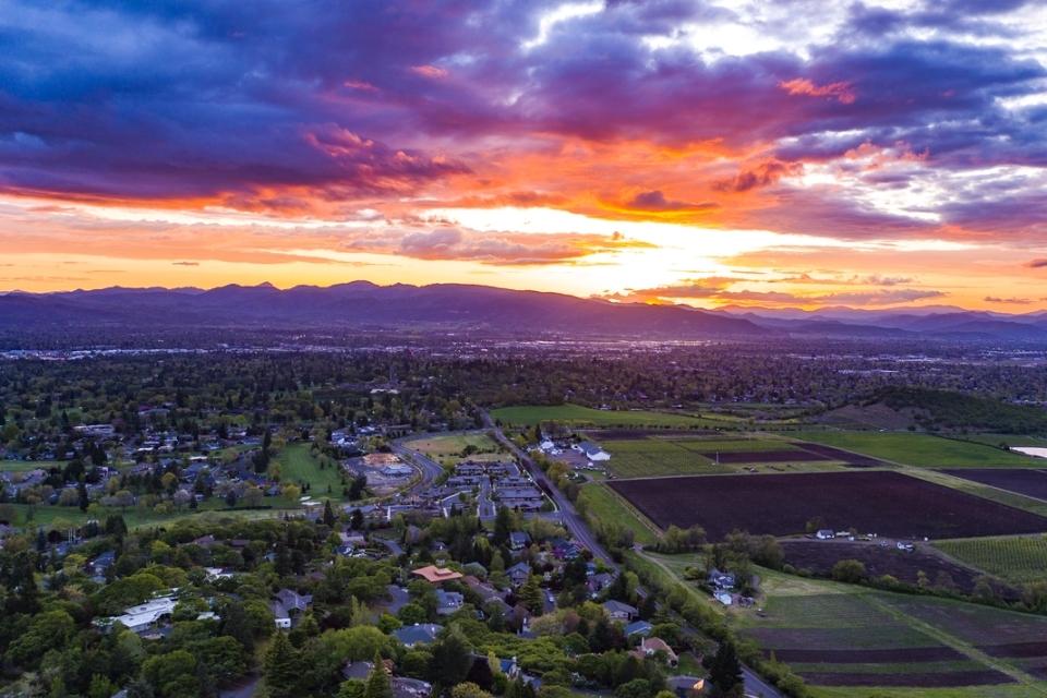 Southern Oregon aerial view.